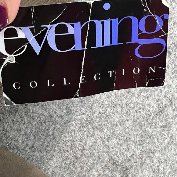 Kay Unger Dress Womens 10 Evening Collection V Neck 3/4 Sleeve Ruched Party NEW - Picture 15 of 16